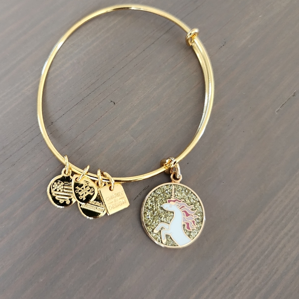 Alex And Ani Gold Unicorn Charm Bracelet